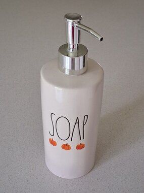 Rae Dunn Fall Pumpkins Ceramic Soap Pump Dispenser